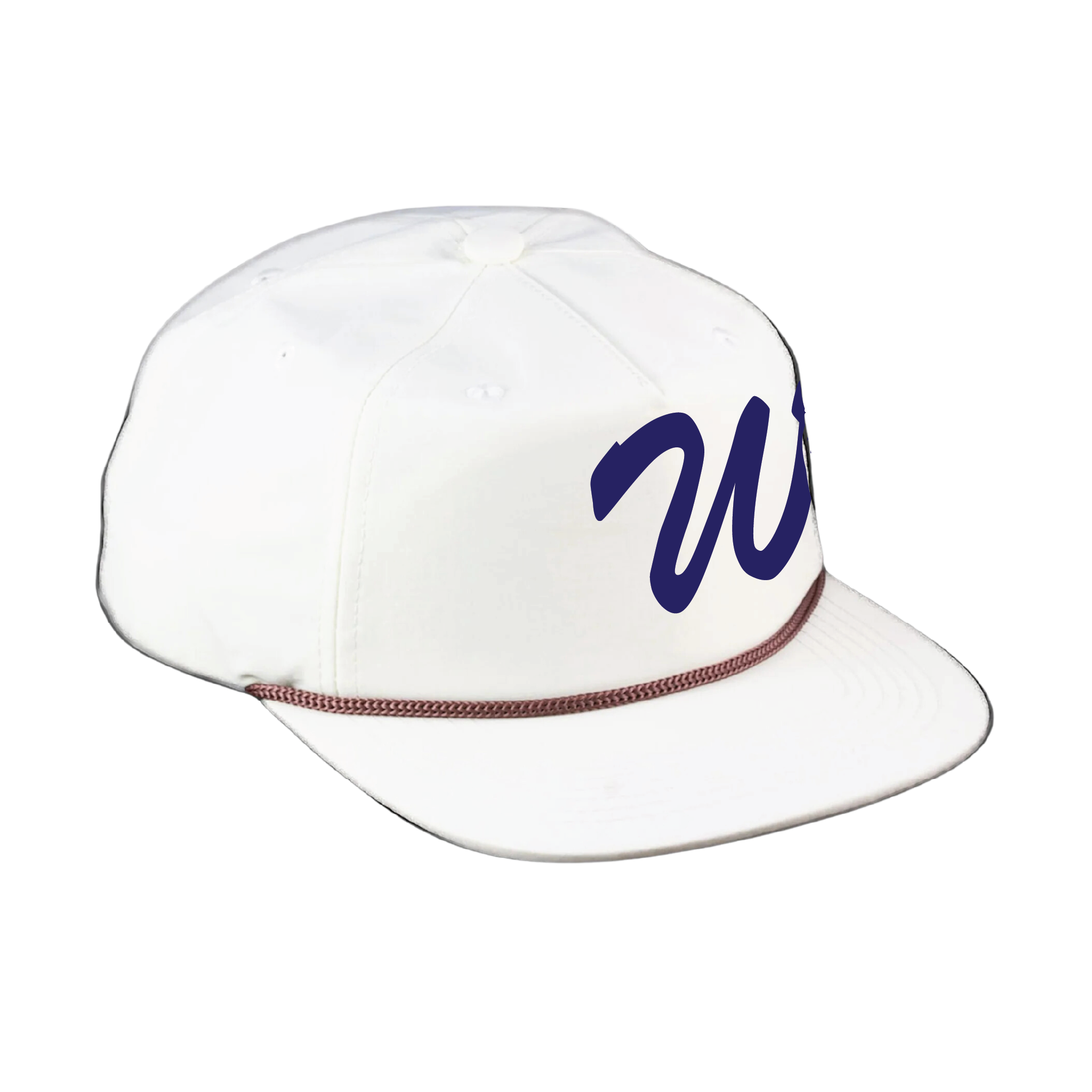 Ivory/Brown Rope Nylon Hat