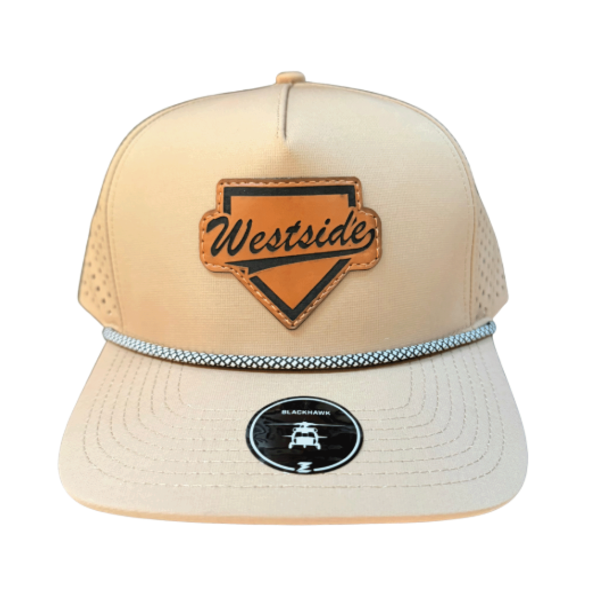 Khaki Leather Patch Hat