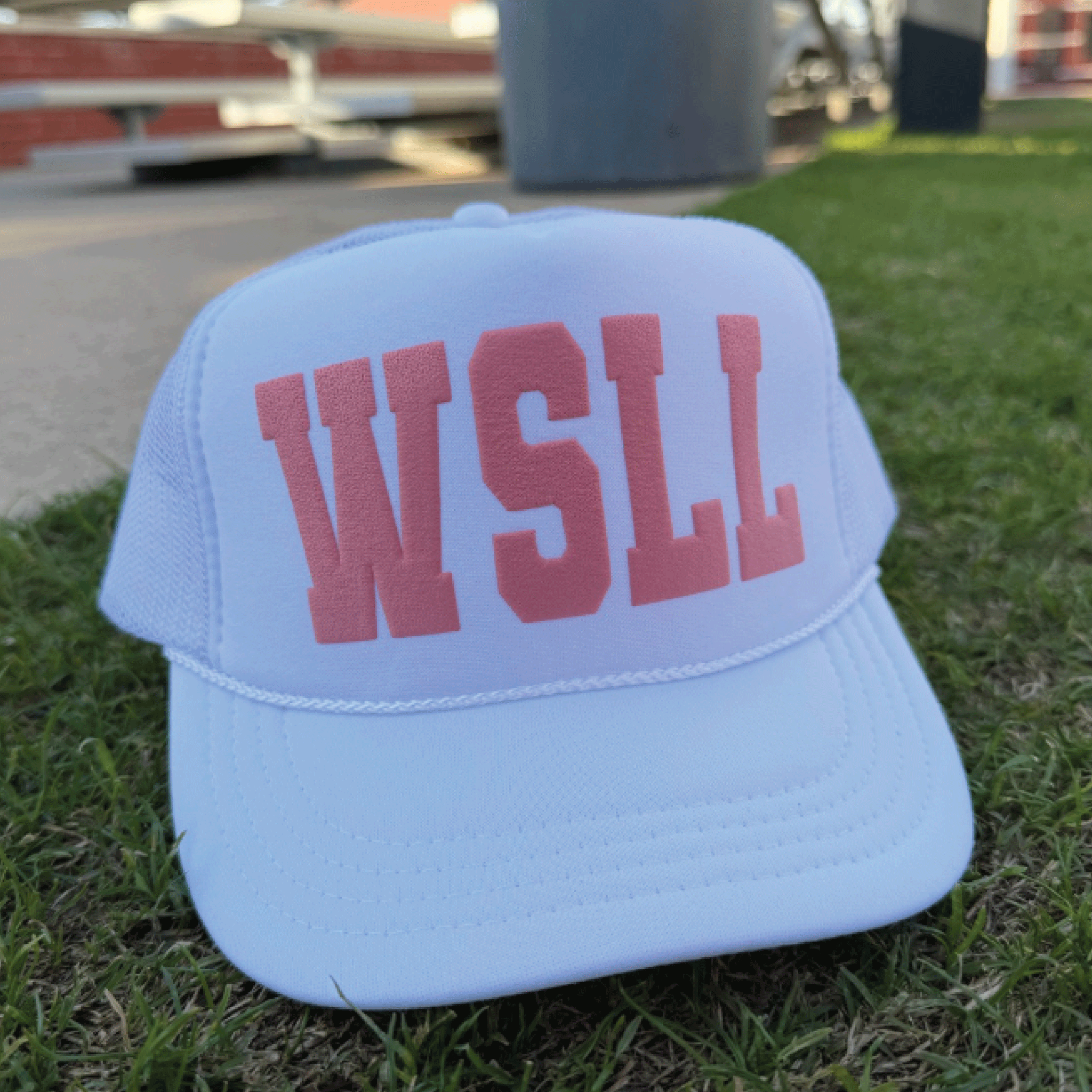 White/Light Pink 3D Puff Trucker Hat (Youth/Adult)