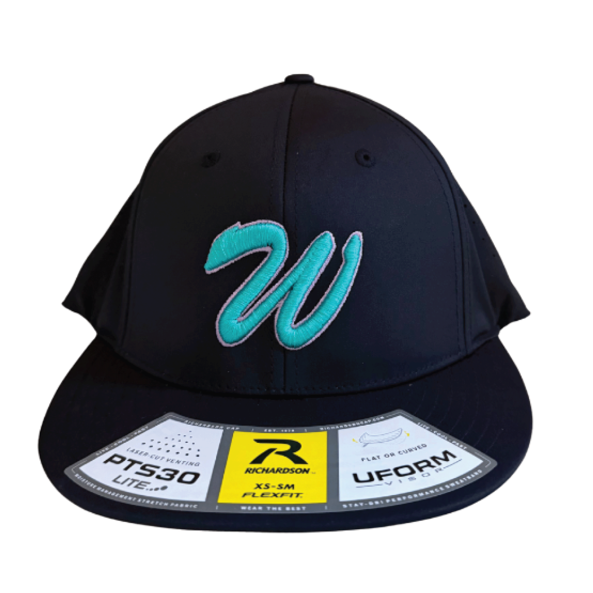 Richardson PTS30 Navy Hat with Aqua (Youth/Adult)