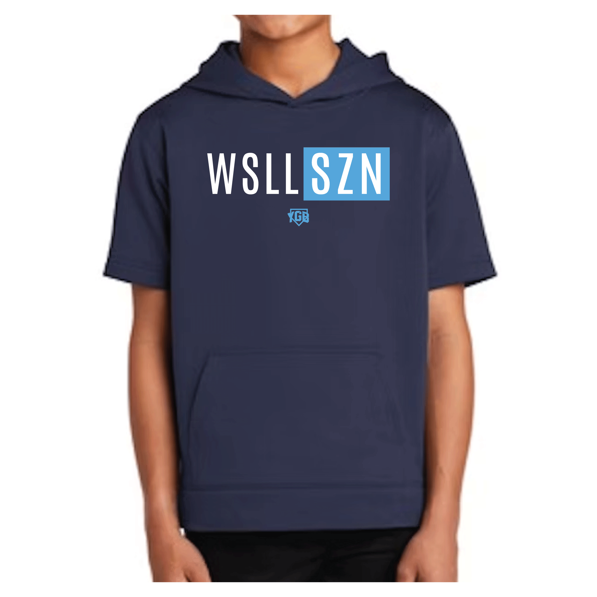 Navy Short Sleeve Hoodie