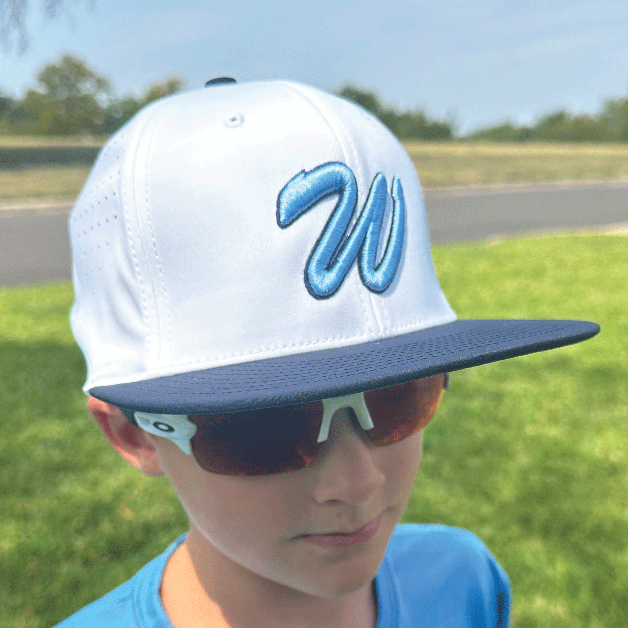 Richardson PTS20 White/Navy Hat with Carolina Blue (Youth/Adult)