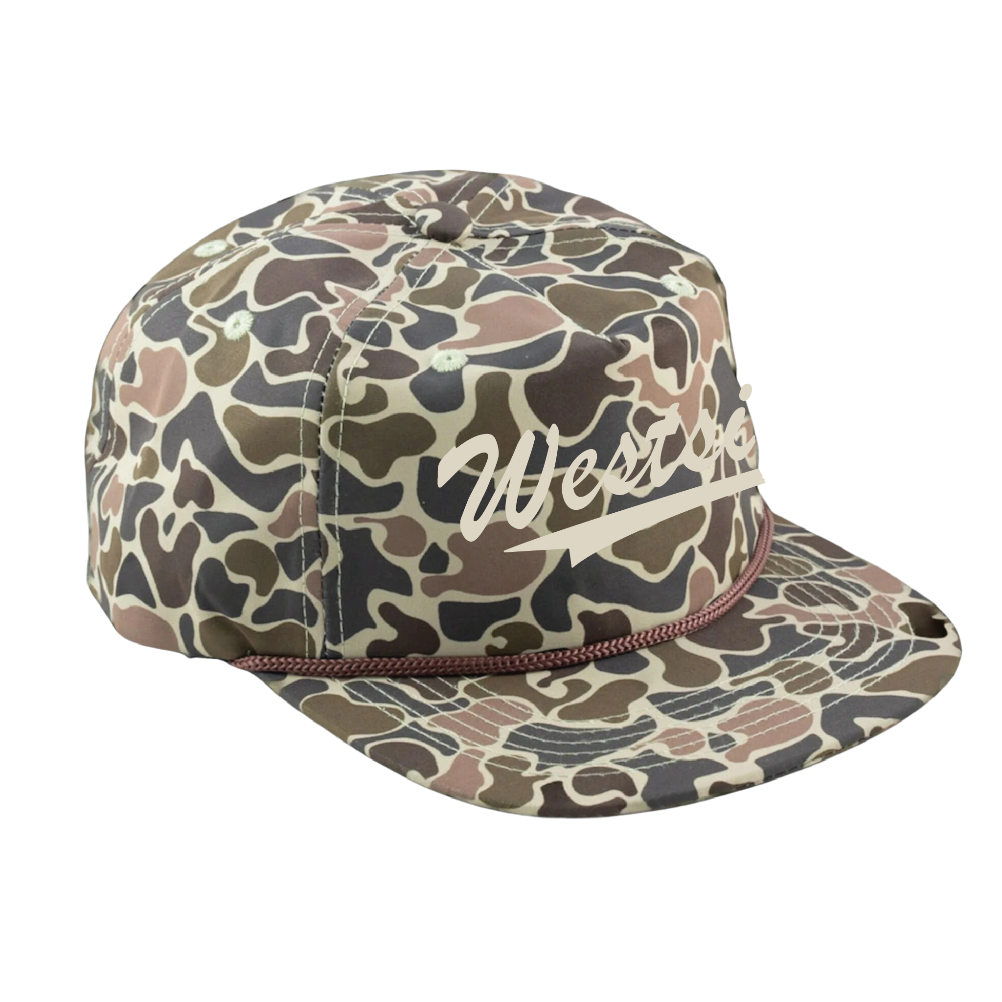 Bayou Breakout Camo/Brown Nylon Rope Hat