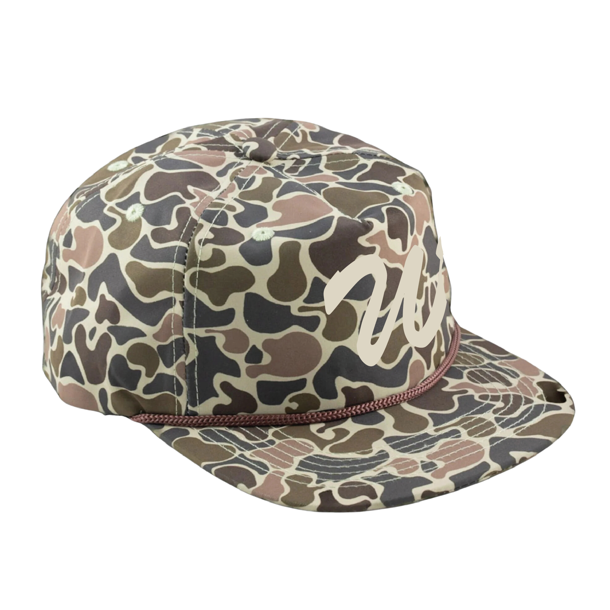 Bayou Breakout Camo/Brown Nylon Rope Hat