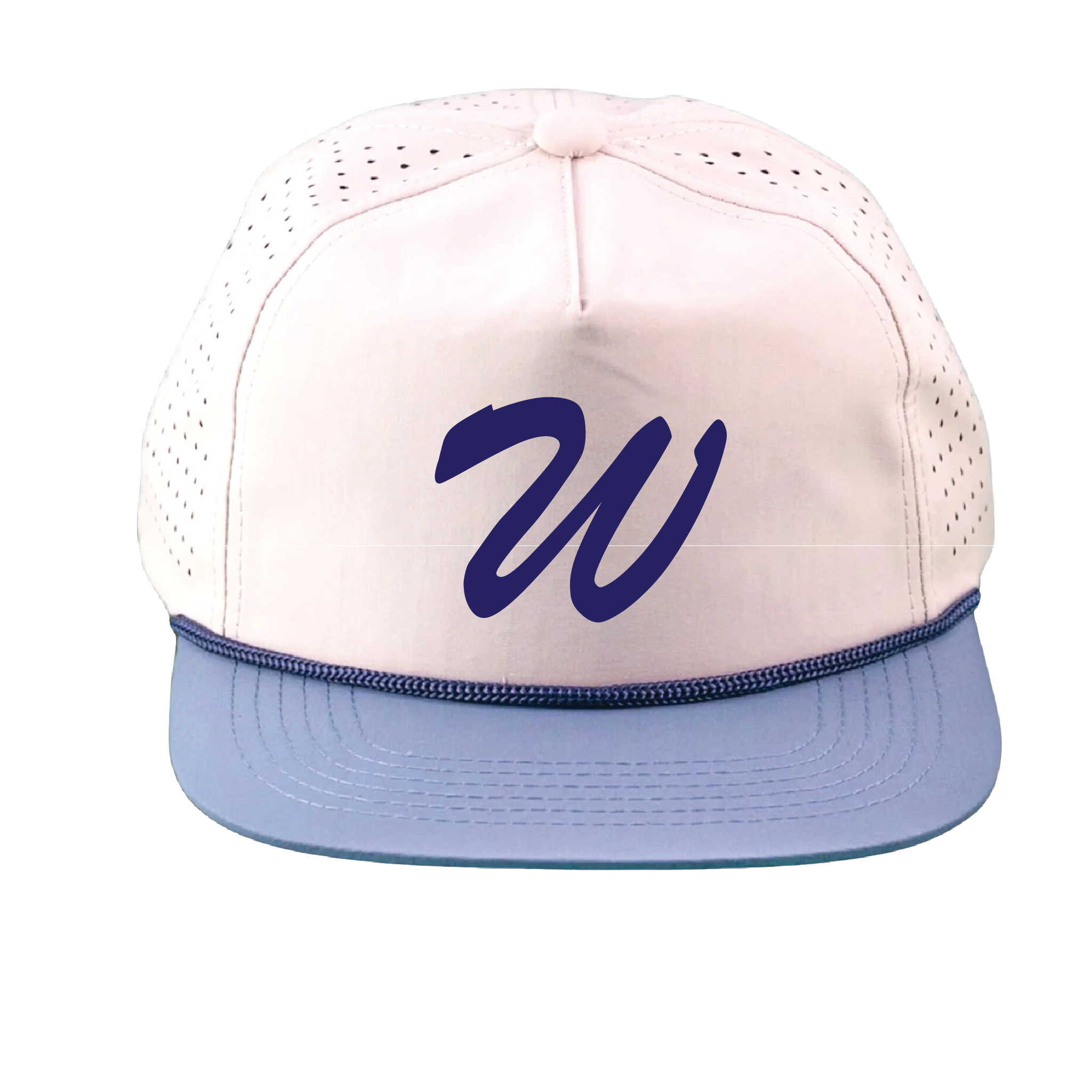 Perforated Bone-Steel Blue/Navy Rope Hat