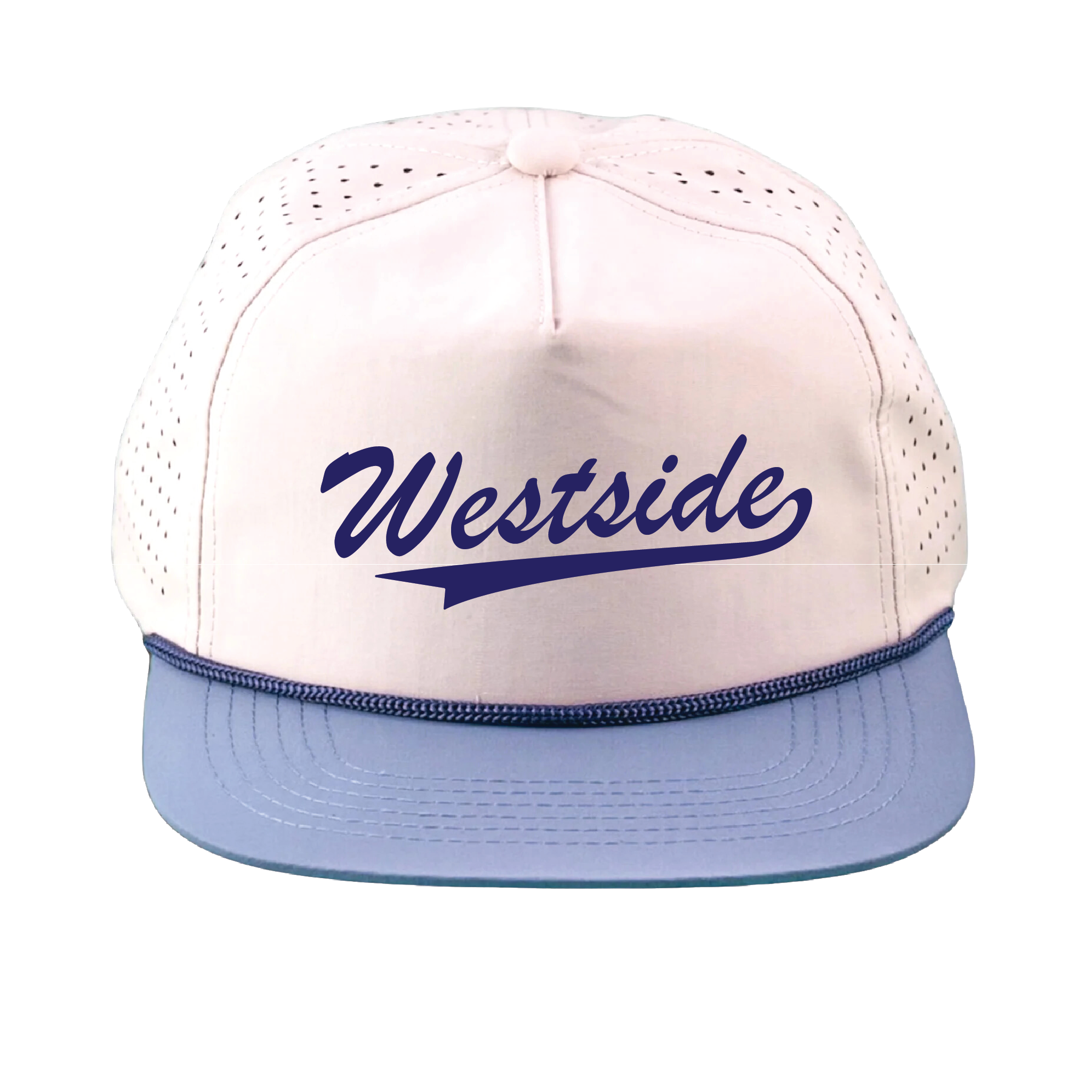 Perforated Bone-Steel Blue/Navy Rope Hat