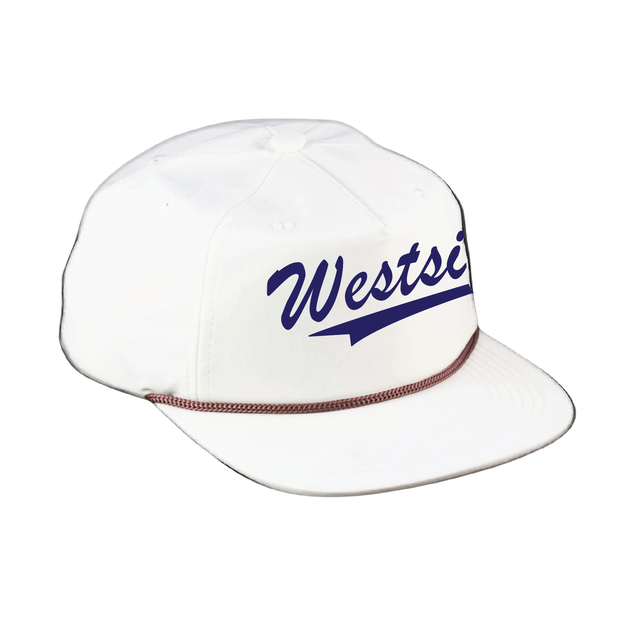 Ivory/Brown Rope Nylon Hat
