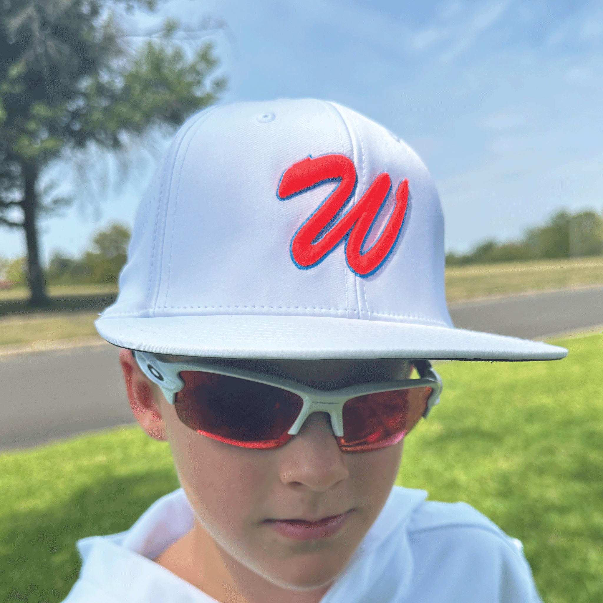 Richardson PTS20 White Hat with Neon Orange (Youth/Adult)