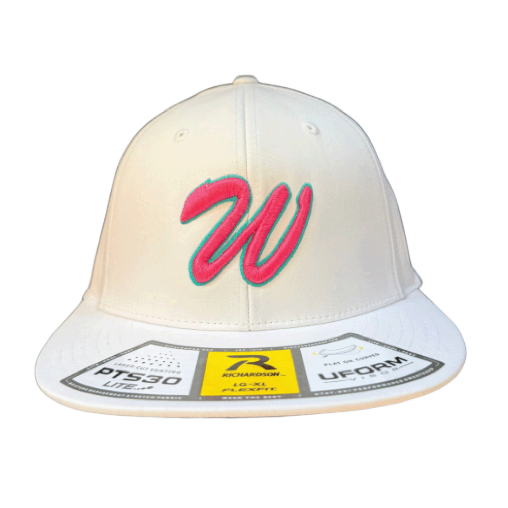 Richardson PTS20 White Hat with Hot Pink (Youth/Adult)